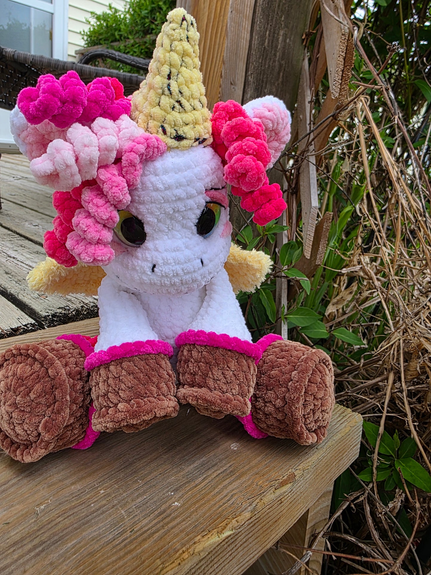Crocheted unicorn