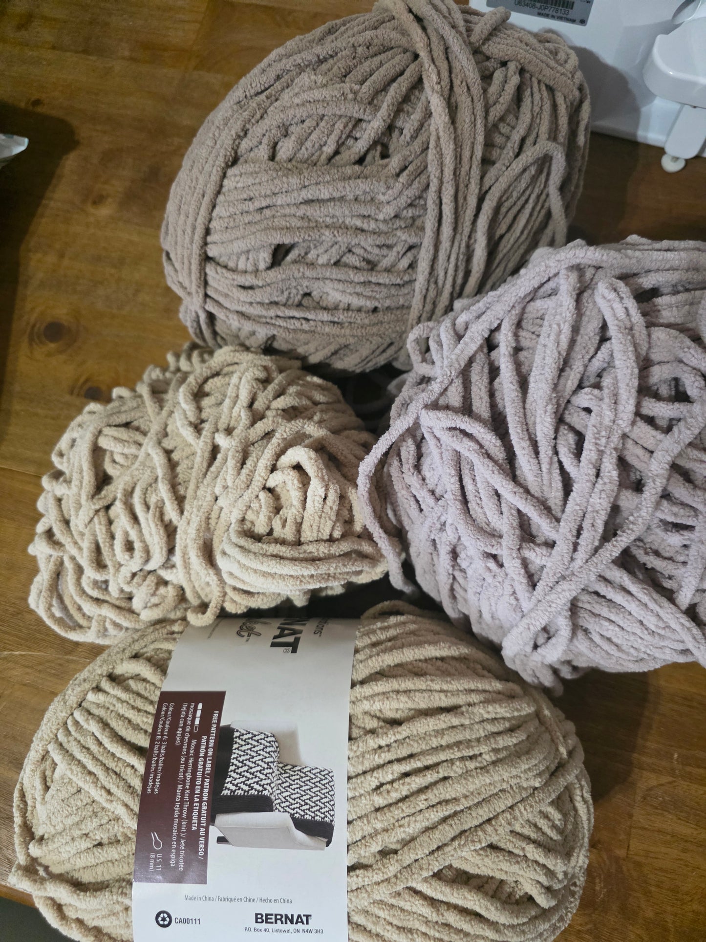 Bernet baby blanket yarns tan colors everything in pictures