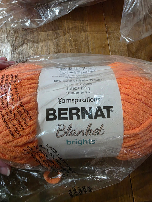 Bernat blanket brights 5.3 oz carrot orange