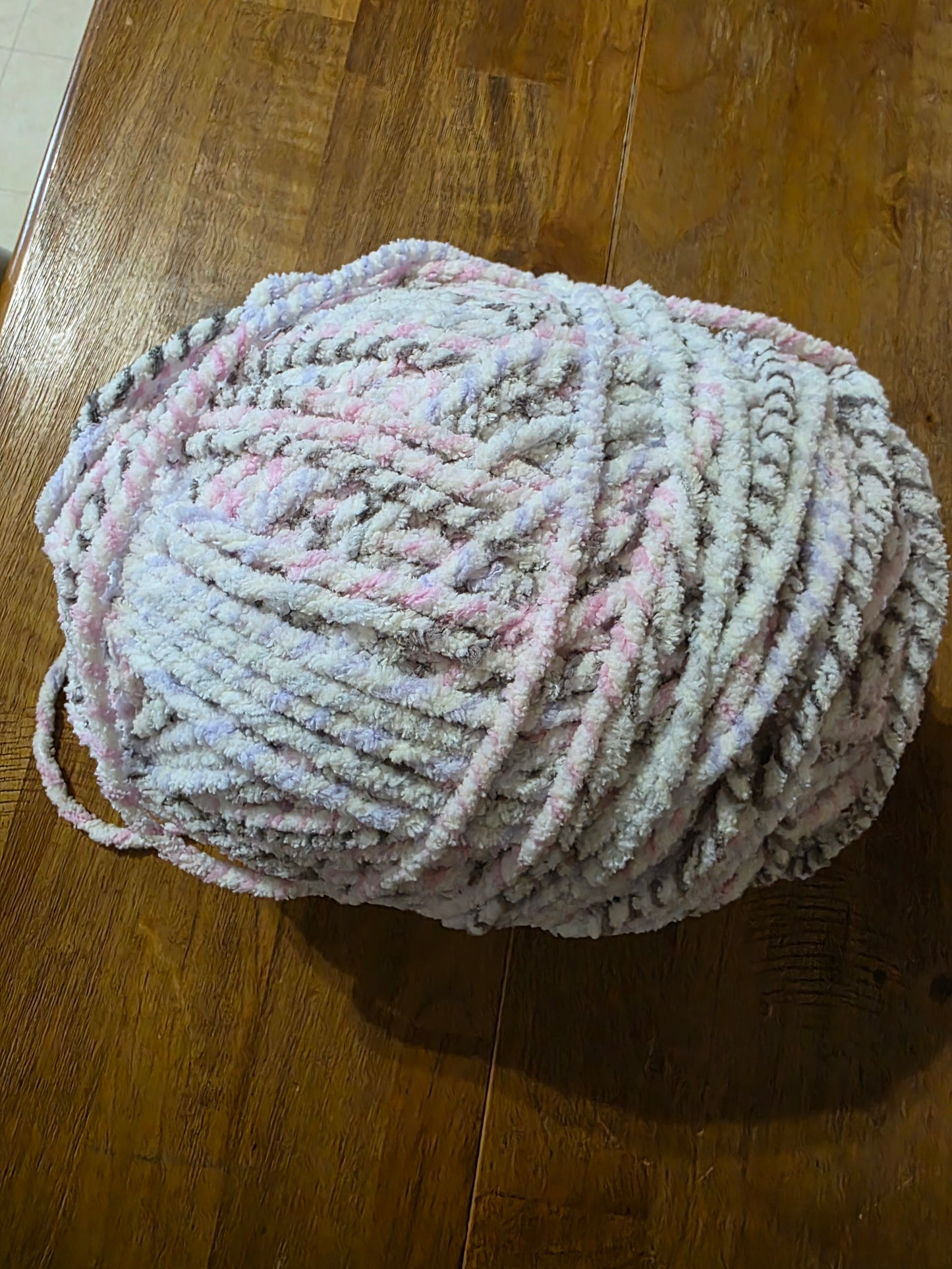 Bernat blanket pinks purple gray and white 10.5 oz