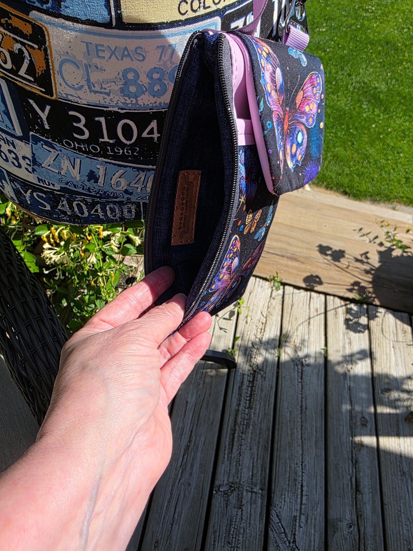 Butterfly Zip'N'Go  cross body purse