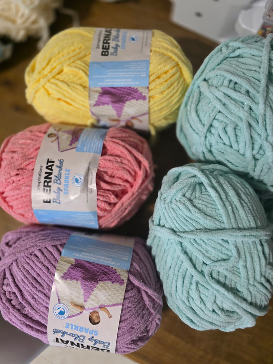 Bernet baby blanket yarn sparkle