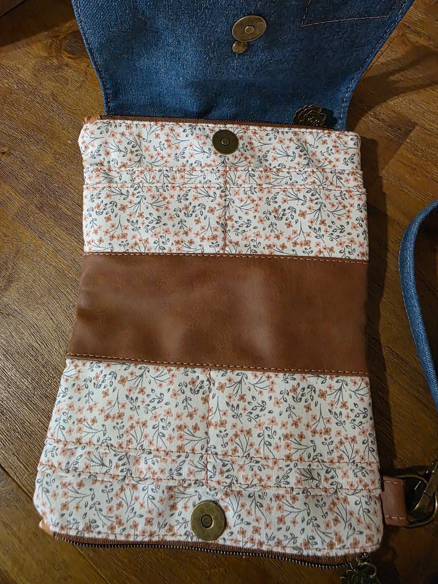 Blue jean wristlet wallet purse
